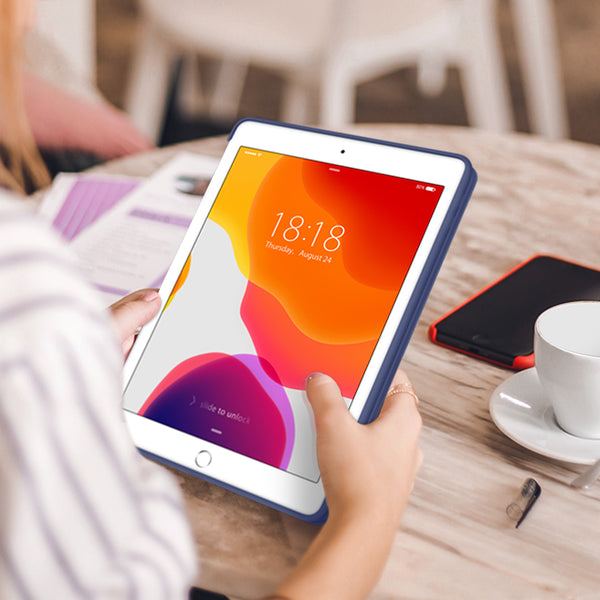 DTTO iPad 9th/ 8th/ 7th Generation 10.2 Case, Lightweight Soft TPU Back for iPad 10.2 Inch (2021/2020/2019) [Auto Wake/Sleep + Trifold Stand] - Rose Gold