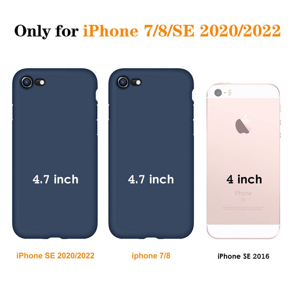 DTTO for iPhone SE Case 2020/2022, iPhone 7 8 Silicone Phone Case, [Romance Series] Shockproof Phone Case with Honeycomb Grid Cushion for Apple iPhone 7/8/SE 2020/2022, 4.7 inch, Navy Blue