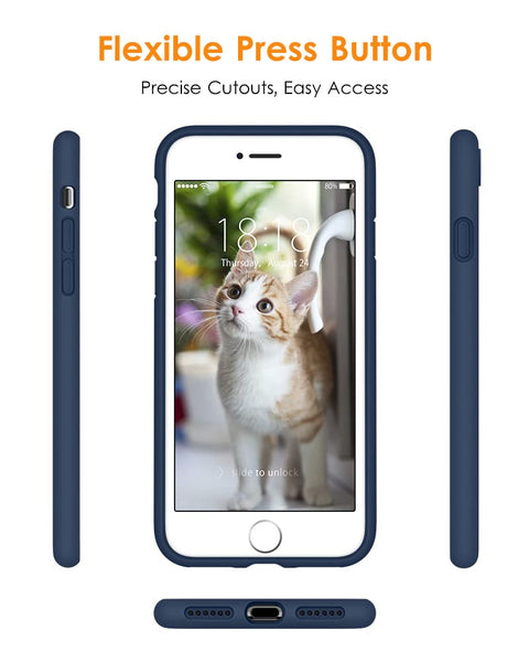 DTTO for iPhone SE Case 2020/2022, iPhone 7 8 Silicone Phone Case, [Romance Series] Shockproof Phone Case with Honeycomb Grid Cushion for Apple iPhone 7/8/SE 2020/2022, 4.7 inch, Navy Blue