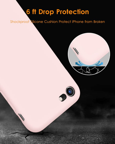 DTTO for iPhone SE Case 2020/2022, iPhone 7 8 Silicone Phone Case, [Romance Series] Shockproof Phone Case with Honeycomb Grid Cushion for Apple iPhone 7/8/SE 2020/2022, 4.7 inch, Navy Blue