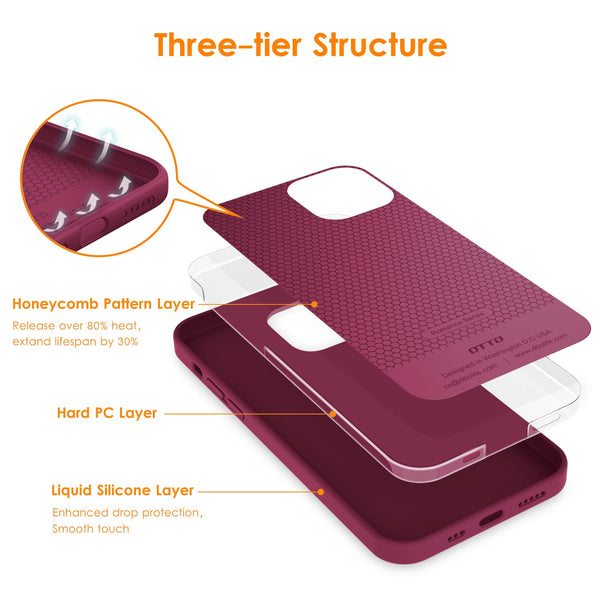 DTTO Compatible with iPhone 12/12 Pro Case,Shockproof Silicone [Romance Series] Cover [Enhanced Camera and Screen Protection] with Honeycomb Grid Cushion for iPhone 12 6.1” 2020,Midnight Green