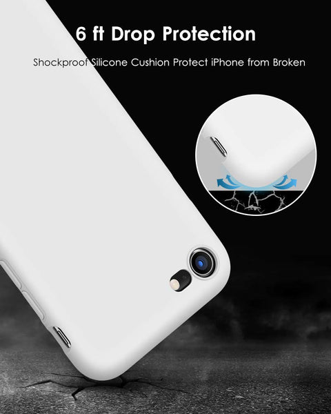 DTTO for iPhone SE Case 2020/2022, iPhone 7 8 Silicone Phone Case, [Romance Series] Shockproof Phone Case with Honeycomb Grid Cushion for Apple iPhone 7/8/SE 2020/2022, 4.7 inch, Navy Blue