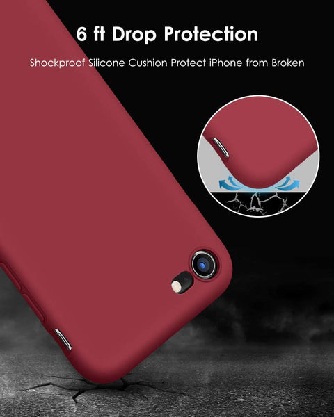 DTTO for iPhone SE Case 2020/2022, iPhone 7 8 Silicone Phone Case, [Romance Series] Shockproof Phone Case with Honeycomb Grid Cushion for Apple iPhone 7/8/SE 2020/2022, 4.7 inch, Navy Blue